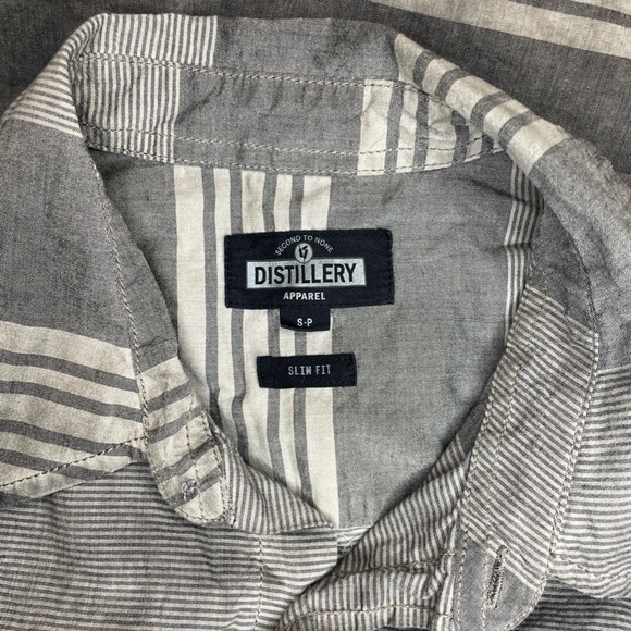Grey Striped Button Up Shirt - Distillery Apparel - Picture 4 of 4